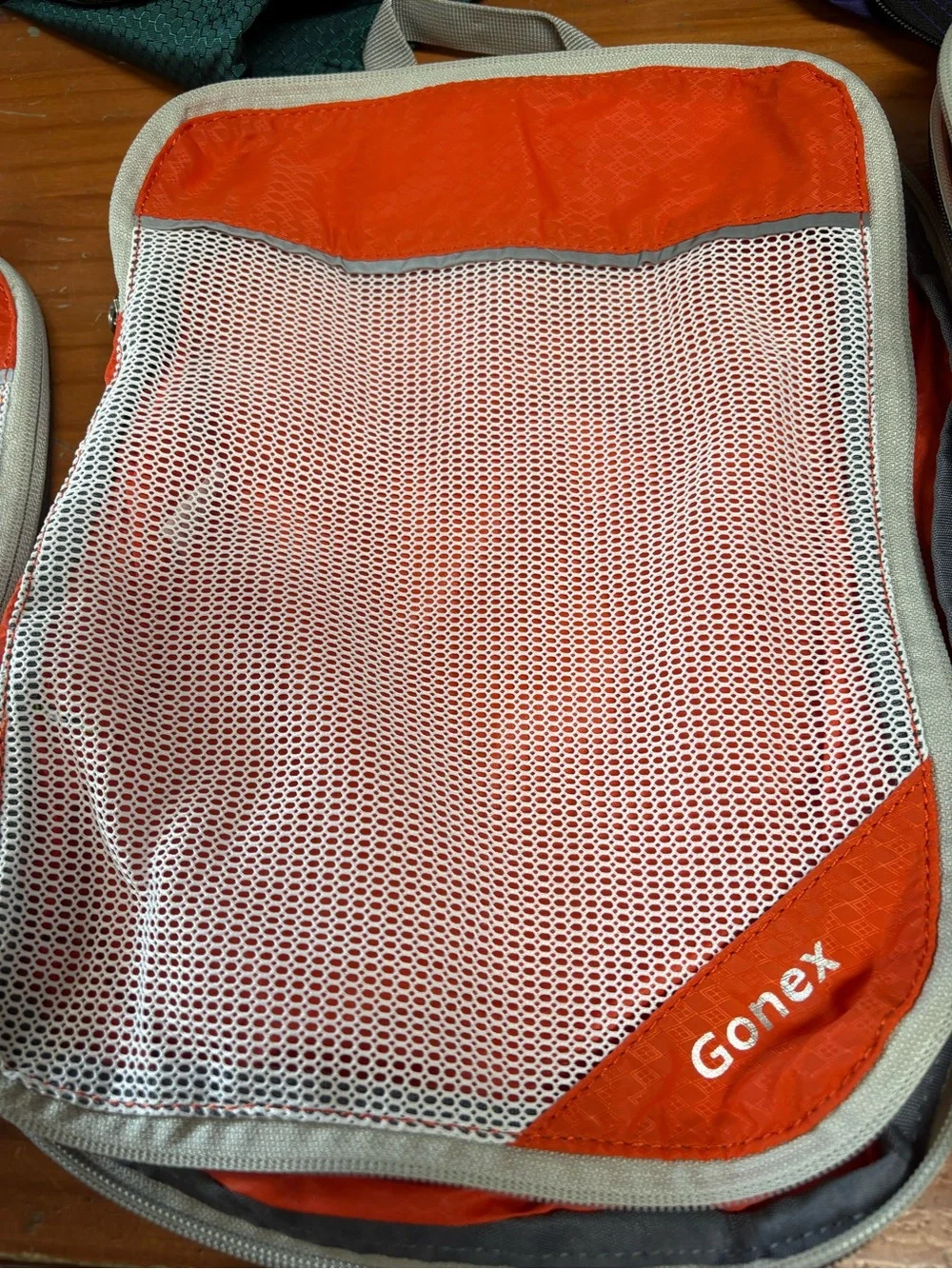-Gontex Orange Mesh Travel Packing Cube - Bags